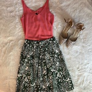H&M Foliage Patterned Green Skirt